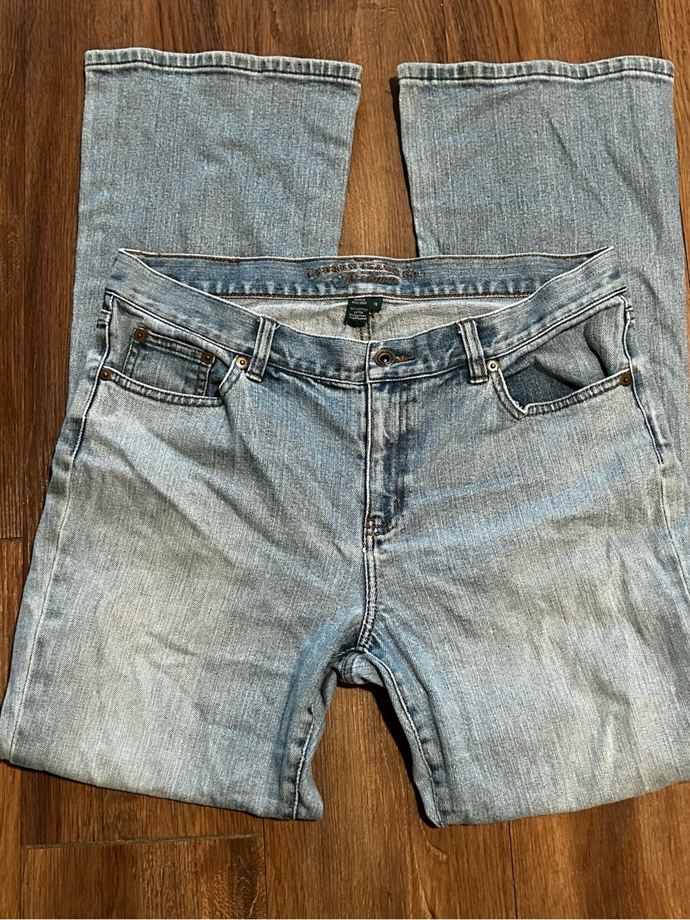 Vtg Y2K Ralph Lauren Women Jean 10 Blue Denim Bootcut Light Wash High Rise